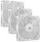 CORSAIR RS120 120 mm PWM Ventiladores – Conexión en Cadena – Bajo Nivel de Ruido – Rodamiento de Cúpula Magnética – Paquete Triple – Blanco