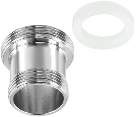 MACHSWON M22*1.0 Male to M18*1.0 Male Thread Faucet Adapter, Chromed Aerator Connector Fitting for Garden Hose Water Filter Pipe, Silver
