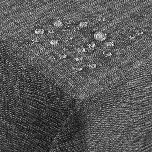 AUAUY 140x100cm Gris Rectangular Mantel Mesa, Faldillas Mesa Camilla Lavable de Lino SintéTico, Resistente al Agua, al Aceite y a Las Arrugas Falda Mesa Camilla para Cocina, Comedor, Fiestas