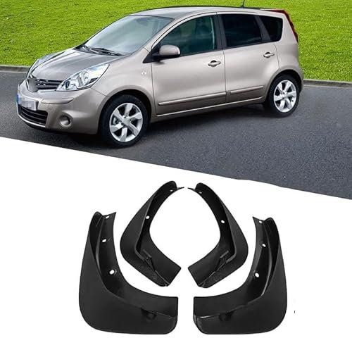 JIABAOCA Maßgeschneidert Auto Kotflügel für Nissan Note E11 2005-2011,Praktische Rad Kotflügel,Einfache Montage Schwarze Schutzbleche Zubehör
