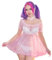 LittleForBig Nuisette unisexe en maille transparente pour travestis transgenres, rose, XL