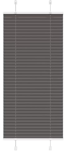 vidaXL Plissee Schwarz 60x100 cm Stoffbreite 59,4 cm Polyester, Faltrollo, Klemmfix, Plisseerollo, Jalousie, Rollo, Plisseerollo für Fenster