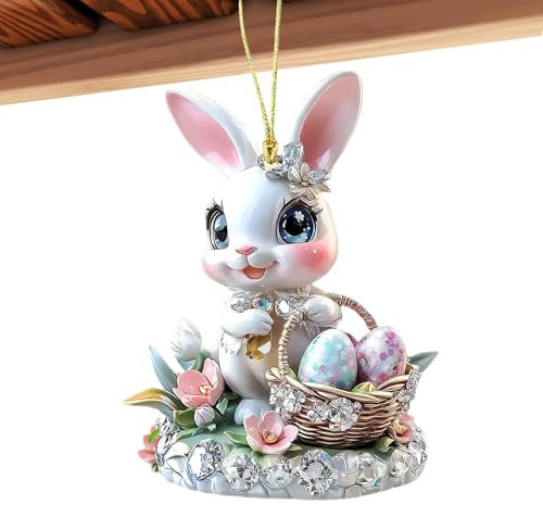 Coronas de conejo para puerta de entrada, lindos adornos decorativos en forma de conejito,Linda corona temática de Pascua - Guirnalda de puerta Guirnalda de conejo ligera para familiares amigos colega