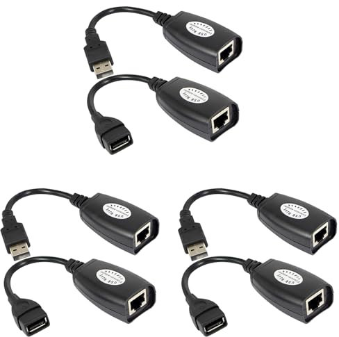 Reinscer Lot de 6 rallonges USB vers RJ45 RJ 45 LAN - Amplificateur de signal USB vers port réseau