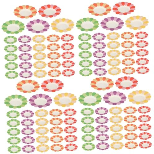 MAGICLULU 4sets Dessert Paper Plates Disposable Dinnerware Set Party Supplies Festive Tableware 100pcs*4