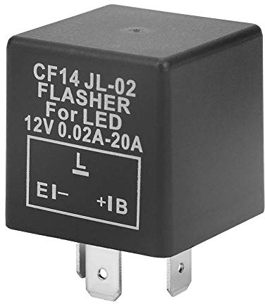 CF14 JL-02 3-Pin Blinkerrelais 12V, Blinkrelais lastunabhängig Blinkerrelais 12V 3 polig LED, Blinkgeber 0.02A-20A 0.1-150W Wasserdicht für Motorrad Auto