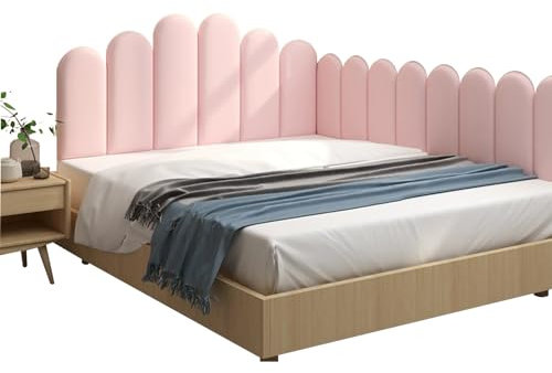 Kids Bedroom Upholstered Wall Panels 3D Padded Anti Collision Headboard Peel and Stick Modern Design Easy Clean & Assemble Color B Size 150cm