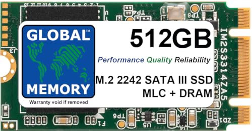 GLOBAL MEMORY 512 GB M.2 2242 NGFF SATA 3 MLC mit DRAM Solid-State-Laufwerk (SSD) – Industriequalität – sehr zuverlässig