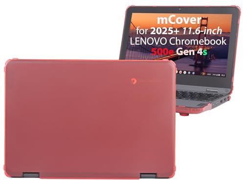 mCover Funda rígida solo compatible con laptop Lenovo 500e Chromebook Gen 4s 2 en 1 de 29.5 cm o posterior (no es compatible con ningún otro modelo Lenovo), color rojo