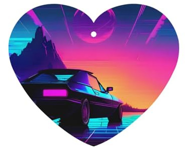 Retrowave Bilder Druck 10 Stück Lufterfrischer Auto hängende Karten Lufterfrischer Blätter mit Seil für Autos Zuhause