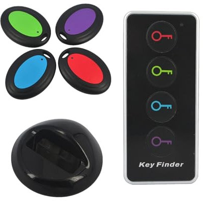 Localisateur de clés, localisateur de son à distance sans fil avec portée de signal de 40 m et lumière LED, outil de de portefeuille pour trouver des articles perdus, maison, voyage, bureau