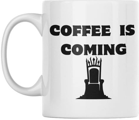 LA CASA DE LAS TAZAS® Taza Coffee is coming -Inspirada en Juego de Tronos- Para fans de juego de tronos- Taza graciosa - Regalo original -Juego de tronos merchandising -Game of thrones merchandising