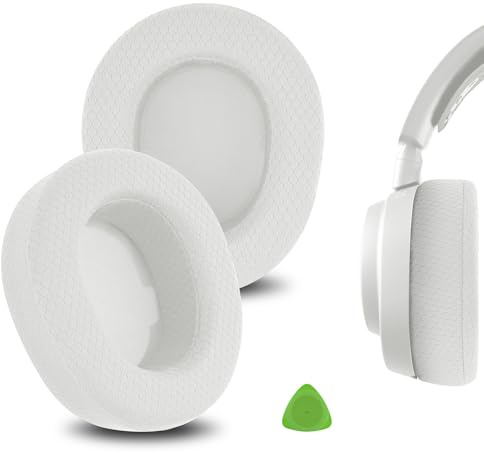 Geekria Mesh-Ohrpolster für SteelSeries Arctis Nova Pro Wireless, Weiß | Passend für Arctis Nova Elite, nicht für kabelgebundene Nova Pro, atmungsaktives Netzgewebe, Memory-Schaum, Snap-On-Halterung