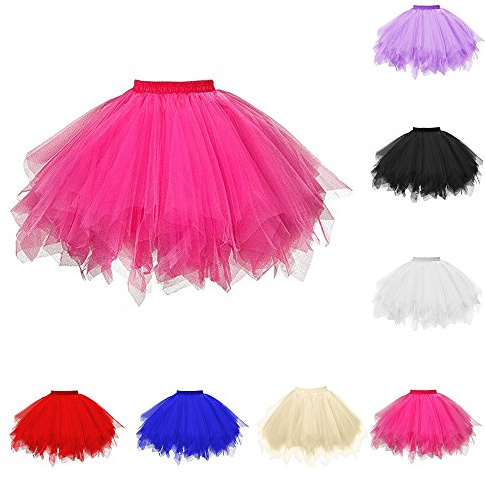 Damen tüllrock Karneval Tutu Klassisch Rock Kostüm Tüllrock 50er Puffy Tütü Röcke Tüll Tanzkleid Rock Ballettrock Tüllrock