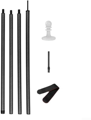 Yuanpgky Karbonfaser-Planenstangen für Camping, Vordach, Unterschlupf, Markisen, Zelt, Stützstangen, 3–5 Abschnitte, leicht, hochfest, abnehmbare Stangen mit Säulen-Spitzen, 1,95 m