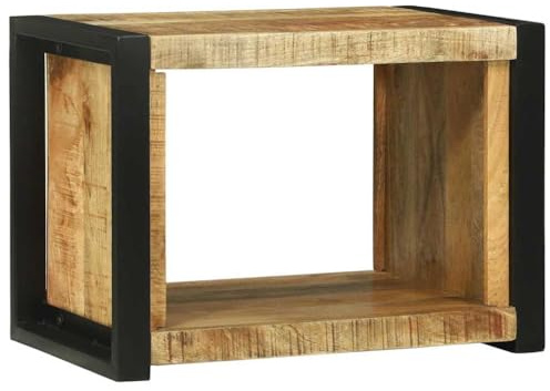 Nqyjm Schweberegal Deko, Wandwürfel mit Regal Braun 55 x 35 x 40 cm Massivholz Mango Hängeregal, Wandboard CD DVD Regal, Bücherregal Wandregal für Bilderrahmen, Flur, Wohnzimmer, Küche, Büro