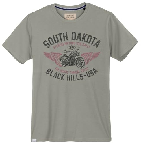 Redfield T-Shirt Übergröße schwarz Vintageprint