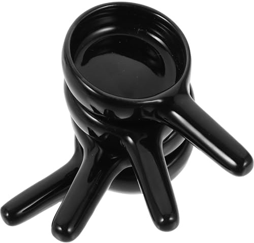 ADOCARN Portacandele Brucia Incenso in Ceramica Manico 4 Pezzi, Vassoio per Bruciatore a Olio e Tealight, Piccolo e Pratico per Aromaterapia e Decorazione Casa