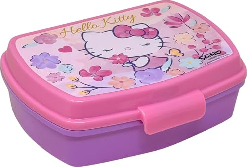 Fiambrera Infantil Niña para Hello Kitty Fan - Tupper Porta Almuerzo y Meriendas (17x14 cm) - Caja Sandwichera Sin BPA con Cierre Fácil - Ideal Colegio y Guardería (3-8 Años)