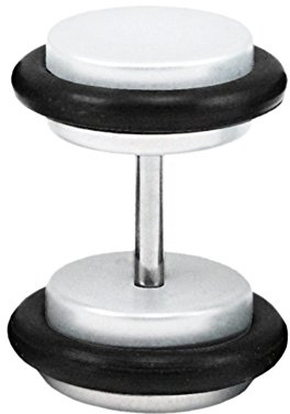 eeddoo Ohrstecker Fake-Plug Ohrstecker mit Gummi Weiss Acryl
