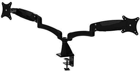 HFTEK - 2fach-Monitorarm-Tischhalterung für 2 Bildschirme von 15 bis 27 Zoll mit VESA 75/100 (HF124GB)