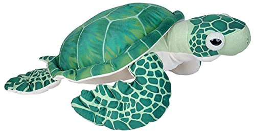 Wild Republic Living Ocean Grüne Meeresschildkröte, Wal-Kuscheltier, Schlaftier für Babys, Gastgeschenk für die nächste Babyparty, Füllung und Stoff aus recycelten Wasserflaschen, 54 cm
