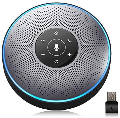 EMEET USB Konferenzlautsprecher - M1A PC-Freisprecheinrichtung mit Geräuschunterdrückung für 1-4 Personen, Lautsprecher mit 360°-Dualmikrofon, Plug and Play für Win/OS/Linux und Skype, Zoom, usw.