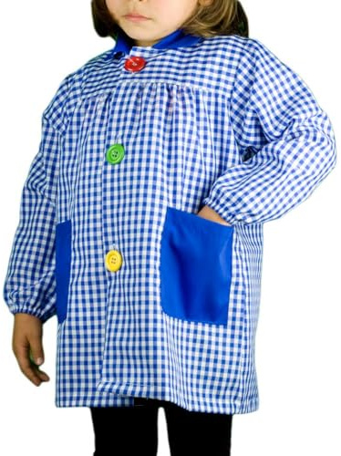 KLOTTZ Kinder Malschürze für den Kindergarten. Blau. 0/1 Jahre alt (78-83cm)