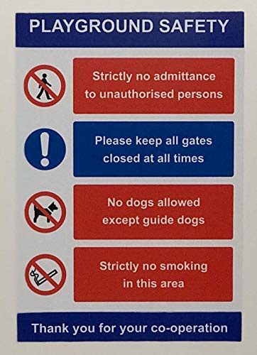 Playground safety multi Safety sign - 1.2mm Rigid plastic 300mm x 200mm