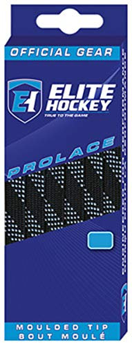 eLITe Hockey, Prolace, Nicht gewachst, geformte Spitze, Eishockey-Schnürsenkel, 1 Paar (Farbe wählbar), schwarz, 108 Inches (One Pair)