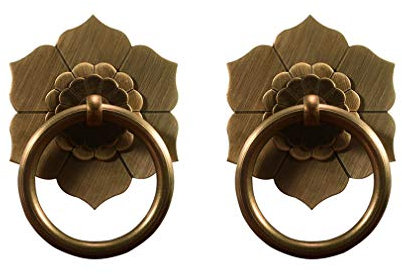 Tiazza 2 tiradores de latón antiguo para armarios de cocina, armarios, cajones, muebles vintage, estilo retro