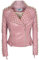 SX Damen-Jacke, Punk, Kunstleder, Kunstleder, mit Nieten, modisch, Streetwear, Motorradmantel, rose, Small