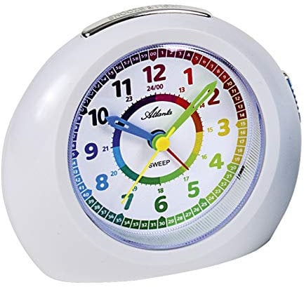 Atlanta Kinderwecker ohne Ticken Analog Weiß - 1967-0