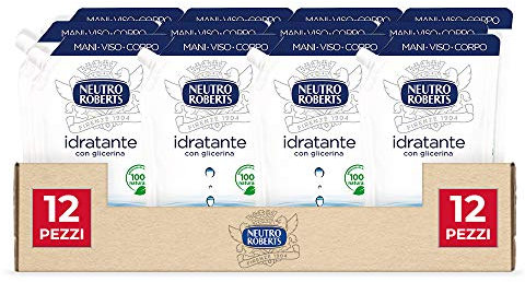 Neutro Roberts Sapone Liquido Ecopouch Idratante, 400 ml, 12 Pezzi