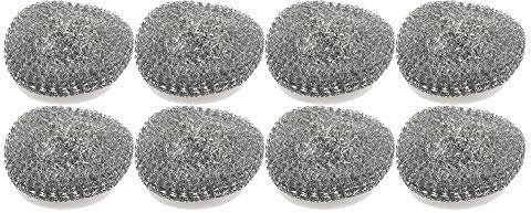 Draht-Edelstahl-Schwamm Metallbürste – 8 Stück – Metall Wolle Scheuerschwämme für Geschirr Reinigung Schabber für Topf