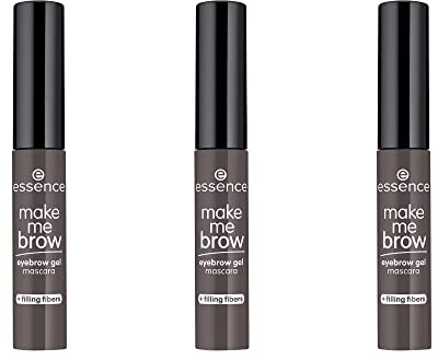 essence make me BROW eyebrow gel mascara, Augenbrauen, mit Füllfasern, Nr. 04 Ashy Brows, braun, definierend, gelig, vegan, Mikroplastik Partikel frei, Nanopartikel frei, 3er Pack (3 x 3,8ml)