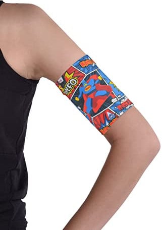 Dia-Band Kids, Armband for CGM Freestyle Libre, Medtronic, Dexcom or Omnipod - Comfortable and Reusable Diabetic Armband for Glucose Sensor. (Junior.L (20-22cm))