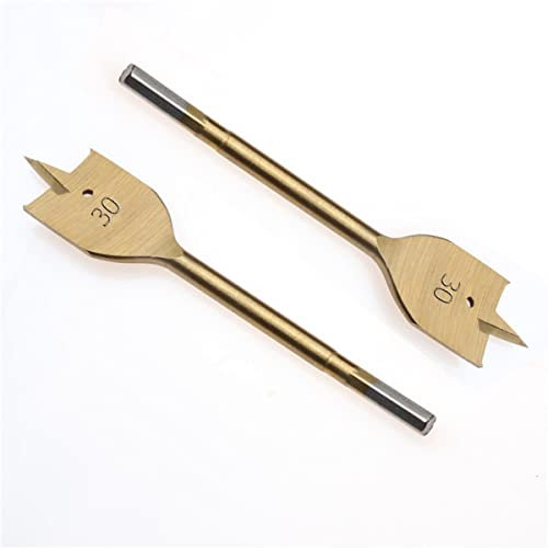 SagaSave 30MM High Speed Carbon Steel Paddle Flat Bit,Woodworking Spade Drill Bit for Wood,Soft & Hardwood,Gypsum Board,Clinker,Foam Box-1PCS Gold