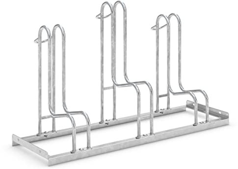 Hochwertiger Fahrradständer Standparker 4053 BR | Sicherer Radständer für Fahrräder mit breite Reifen| 3 Fahrrad Stellplätze | einseitig | Stahl verzinkt | Fahrradparker Bodenparker Mehrfachständer