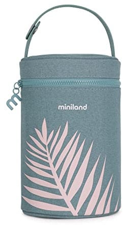 Miniland - Funda Isotérmica para Termos y Biberones Thermibag, Bolsa Térmica con Asa para Transportar Fácilmente 700ml (Palms)