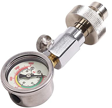Hopbucan Contrôleur pour essais de pression des bouteilles d'air pour la plongée sous-marine DIN 232/300 Bar avec manomètre 400Bar/6000Psi