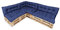 TexDeko® Garden Palettenkissen 120x80x18cm wasserabweisend UV - beständig In- & Outdoor Premium Sitzkissen gesteppt Palettenauflage für Europaletten (7-TLG Set, Blau)