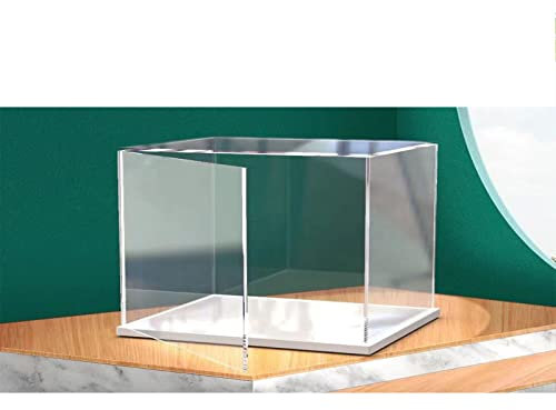 Aufklappbare Vitrine aus Durchsichtigem Acryl Zum Zusammenbauen der Thekenbox Mit Weißem Boden Actionfiguren (20X12X16inch/50x30x40cm)
