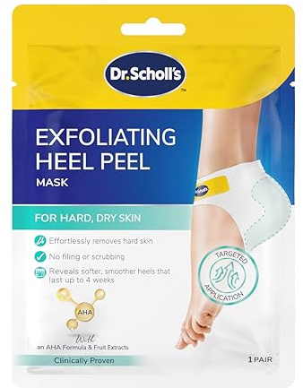 Dr. Scholl's ExpertCare Exfoliating Heel Peel Foot Mask for Visibly Softer and Smoother Heels, Clinically Proven - 1 Pair