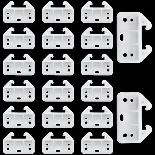 Litoexpe 20 Stück Kunststoff-Schubladenführungen, hintere Schubladenführung, Ersatz, Mittelmontage, Kommoden, Schubladenführungshalterungen für Kommoden, Ställe, Nachttisch und Schubladensysteme (ohne