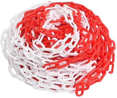 INLIFE Absperrkette Rot und Weiß 100 m Ø4 mm Kunststoff,3.11kg,150924
