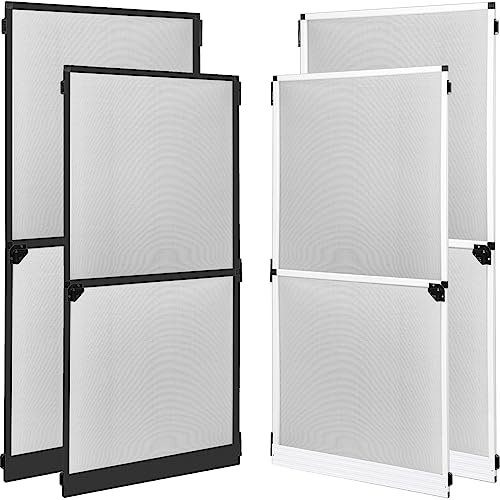 Grafner Fliegengitter Tür mit Alurahmen, Türschließer und Trittschutz, individuell zuschneidbar, Fiberglas-Gewebe, slim Fliegengitter Fliegenschutz Insektenschutz Balkontür (Anthrazit, 120 x 240 cm)