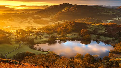 Puzzles For Adults 1000 Pieces Sunrise At Loughrigg Tarn, Ambleside, Lake District, England, Uk 75 * 50Cm