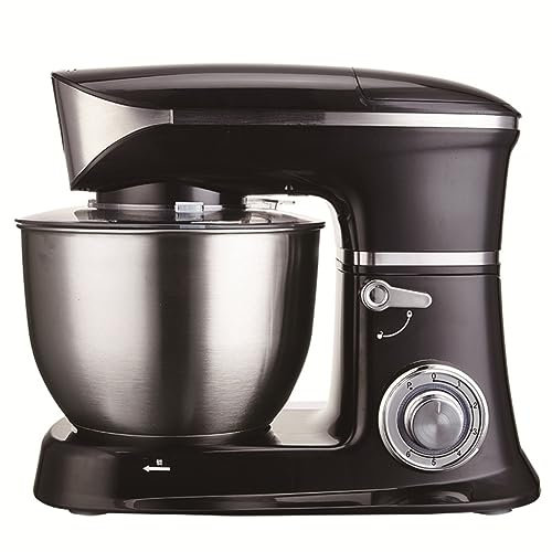 Stand Mixer for Baking Powerful Food Mixer Dough Blender with K-beater, Dough Hook, Whisk and 6.5 Litre Bowl, 1300W (Color : Black)