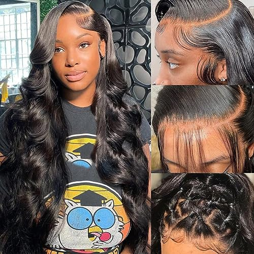 Pizazz 13x6 Body Wave Lace Front Wigs Human Hair Pre Plucked Bleached Knots